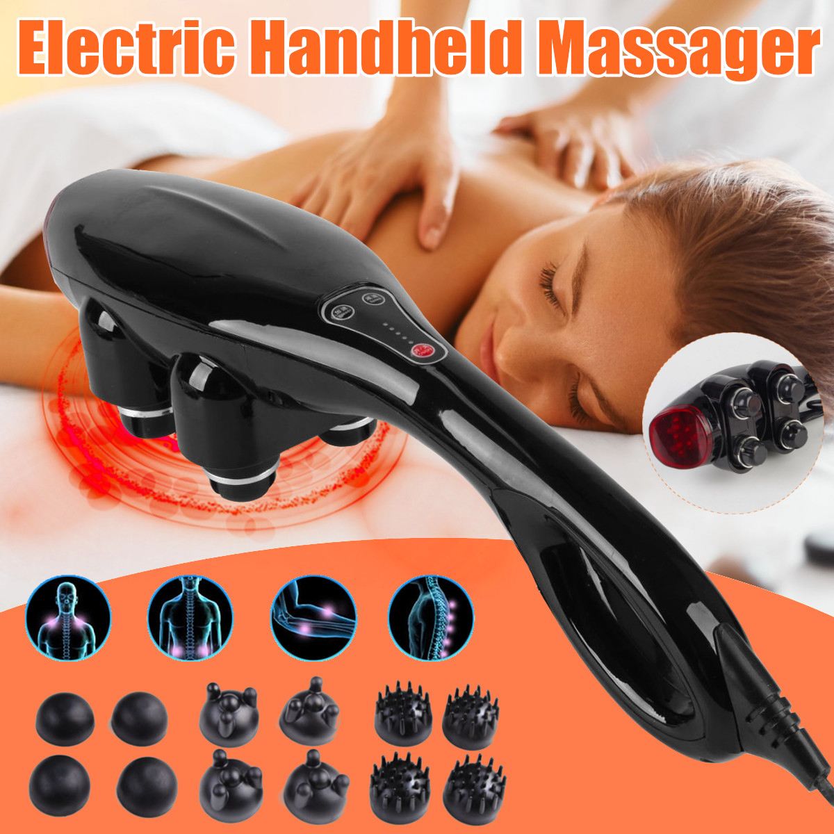 Scalp Massager Electric - Czterogłowicowy potężny wielofunkcyjny energiczny masażer króla,